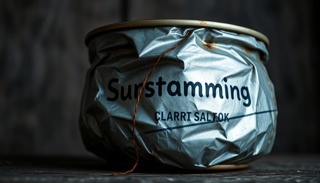 Lata abombada de surströmming Lata abombada de surströmming